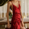 Women Race Halter Dress Leaking Breasted Nightgown