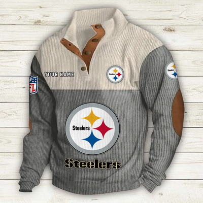 Men's Pittsburgh Steelers Vintage Stand Collar Sweatshirt