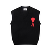 MA* Heart Lettering V-Neck Sleeveless Sweater