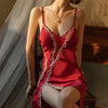 Women Lace See-Through Hollow Sexy Pajamas Bed TemptationSide Open Passion Without Taking Off The Sling