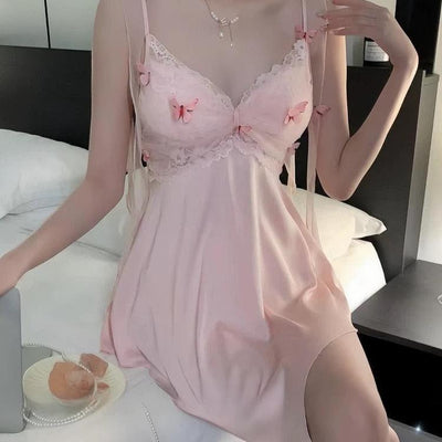 Suspender lace pajamas