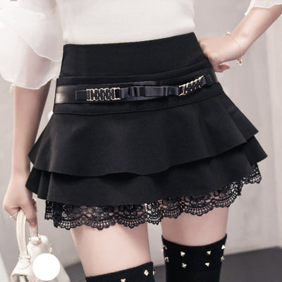 Fishing net halter+lace patchwork cake skirt