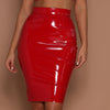 Mirror PU Leather Slim Half-body Skirt