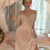 Halter Satin High-end Lace Long Nightgown