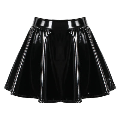 pu stretch bustier skirt