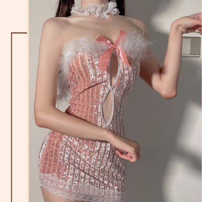 Cute Plush Lace Nightgown