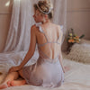 Suspender nightgown sexy solid color pajamas two-piece set