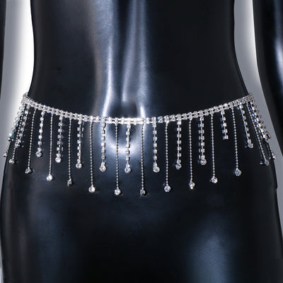 Sparkling Tassel Mesh Rhinestone Body Chain