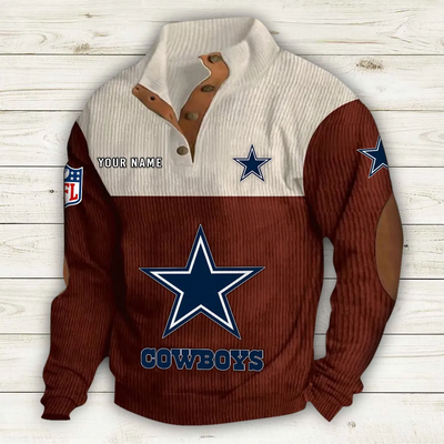 Men's Dallas Cowboys Vintage Stand Collar Sweatshirt