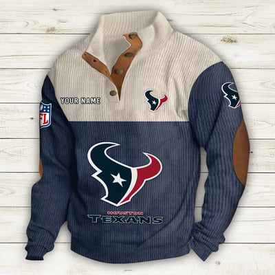 Men's Houston Texans Vintage Stand Collar Sweatshirt