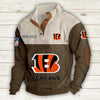 Men's Cincinnati Bengals Vintage Stand Collar Sweatshirt