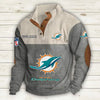 Men's Miami Dolphins Vintage Stand Collar Sweatshirt