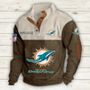 Men's Miami Dolphins Vintage Stand Collar Sweatshirt